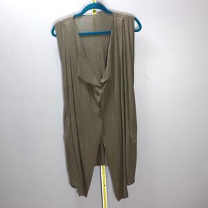 Cop Copine Uranus Linen Blend Sleeveless Long Vest Gilet Size 1 Small